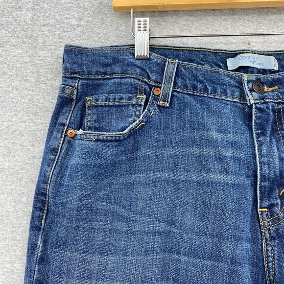 Levi 515 Jeans Womens 16 Medium Blue Denim Boot Cut Distressed 5 Pocket Stretch - Picture 5 of 16